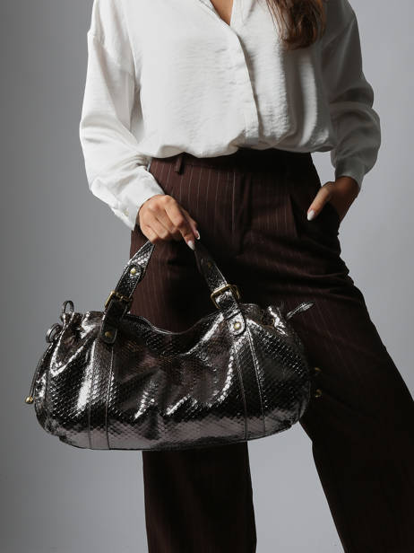 Schoudertas Serpent Leder Gerard darel Grijs serpent DCS01472 ander zicht 1